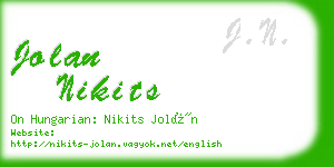 jolan nikits business card